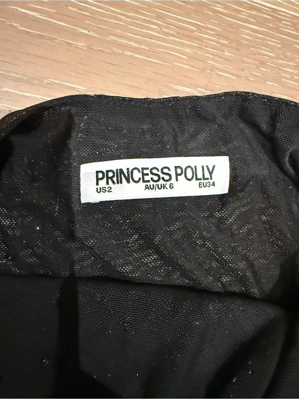 Princess Polly Black Glitter Mesh Top - Picture 2 of 2